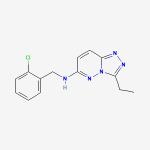 molecular formula C14H14ClN5 B12179119 N-(2-chlorobenzyl)-3-ethyl[1,2,4]triazolo[4,3-b]pyridazin-6-amine 