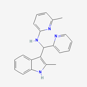 molecular formula C21H20N4 B12179187 6-methyl-N-[(2-methyl-1H-indol-3-yl)(pyridin-2-yl)methyl]pyridin-2-amine 
