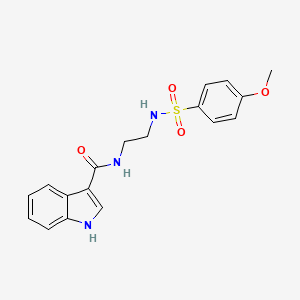 molecular formula C18H19N3O4S B12179210 N-(2-{[(4-methoxyphenyl)sulfonyl]amino}ethyl)-1H-indole-3-carboxamide 