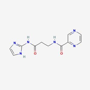 molecular formula C11H12N6O2 B12179277 N-[3-(1H-imidazol-2-ylamino)-3-oxopropyl]pyrazine-2-carboxamide 