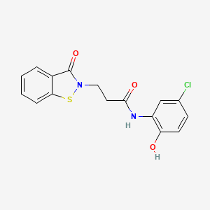 molecular formula C16H13ClN2O3S B12179362 N-(5-chloro-2-hydroxyphenyl)-3-(3-oxo-1,2-benzothiazol-2(3H)-yl)propanamide 
