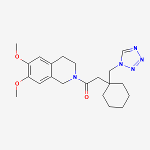 molecular formula C21H29N5O3 B12179381 1-(6,7-dimethoxy-3,4-dihydroisoquinolin-2(1H)-yl)-2-[1-(1H-tetrazol-1-ylmethyl)cyclohexyl]ethanone 