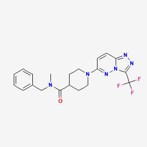 molecular formula C20H21F3N6O B12179440 N-benzyl-N-methyl-1-[3-(trifluoromethyl)[1,2,4]triazolo[4,3-b]pyridazin-6-yl]piperidine-4-carboxamide 