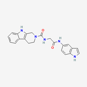 molecular formula C22H21N5O2 B12179465 N-[2-(1H-indol-5-ylamino)-2-oxoethyl]-1,3,4,9-tetrahydro-2H-beta-carboline-2-carboxamide 