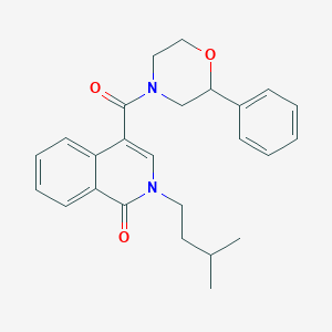 molecular formula C25H28N2O3 B12179490 2-isopentyl-4-[(2-phenylmorpholino)carbonyl]-1(2H)-isoquinolinone 