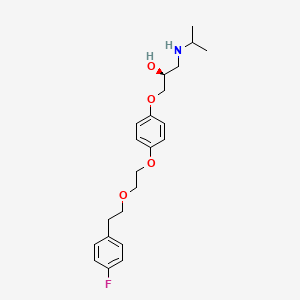molecular formula C22H30FNO4 B1217951 (S)-1-(p-(2-((p-Fluorophenethyl)oxy)ethoxy)phenoxy)-3-(isopropylamino)-2-propanol CAS No. 84057-96-5