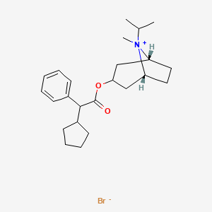 3-{[Cyclopentyl(phenyl)acetyl]oxy}-8-methyl-8-(propan-2-yl)-8-azabicyclo[3.2.1]octan-8-ium bromide