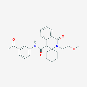 molecular formula C26H30N2O4 B12179622 N-(3-acetylphenyl)-2'-(2-methoxyethyl)-1'-oxo-1',4'-dihydro-2'H-spiro[cyclohexane-1,3'-isoquinoline]-4'-carboxamide 