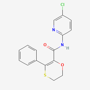 molecular formula C16H13ClN2O2S B12179642 N-(5-chloropyridin-2-yl)-3-phenyl-5,6-dihydro-1,4-oxathiine-2-carboxamide 