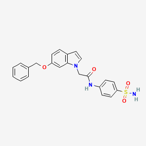 molecular formula C23H21N3O4S B12179652 2-[6-(benzyloxy)-1H-indol-1-yl]-N-(4-sulfamoylphenyl)acetamide 