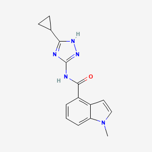 molecular formula C15H15N5O B12179654 N-(3-cyclopropyl-1H-1,2,4-triazol-5-yl)-1-methyl-1H-indole-4-carboxamide 