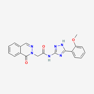 molecular formula C19H16N6O3 B12179713 N-[3-(2-methoxyphenyl)-1H-1,2,4-triazol-5-yl]-2-(1-oxophthalazin-2(1H)-yl)acetamide 