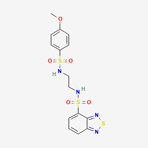 molecular formula C15H16N4O5S3 B12179748 N-(2-{[(4-methoxyphenyl)sulfonyl]amino}ethyl)-2,1,3-benzothiadiazole-4-sulfonamide 