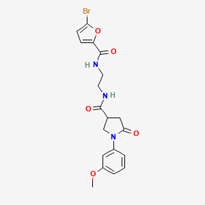 molecular formula C19H20BrN3O5 B12179798 N-(2-{[(5-bromofuran-2-yl)carbonyl]amino}ethyl)-1-(3-methoxyphenyl)-5-oxopyrrolidine-3-carboxamide 