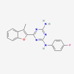 N2-(4-fluorophenyl)-6-(3-methyl-2-benzofuranyl)-1,3,5-triazine-2,4-diamine