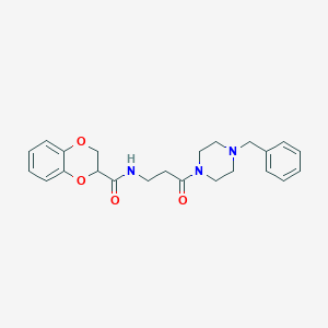 molecular formula C23H27N3O4 B12179860 N-[3-(4-benzylpiperazin-1-yl)-3-oxopropyl]-2,3-dihydro-1,4-benzodioxine-2-carboxamide 