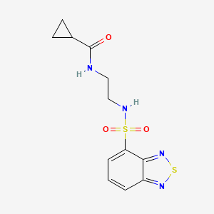 molecular formula C12H14N4O3S2 B12179985 N-{2-[(2,1,3-benzothiadiazol-4-ylsulfonyl)amino]ethyl}cyclopropanecarboxamide 