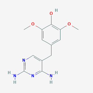 molecular formula C13H16N4O3 B121800 4-((2,4-Diaminopyrimidin-5-yl)methyl)-2,6-dimethoxyphenol CAS No. 21253-58-7