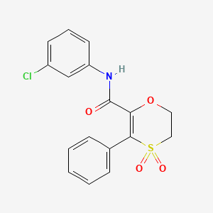 molecular formula C17H14ClNO4S B12180046 N-(3-chlorophenyl)-3-phenyl-5,6-dihydro-1,4-oxathiine-2-carboxamide 4,4-dioxide 