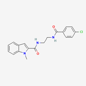 molecular formula C19H18ClN3O2 B12180097 N-(2-{[(4-chlorophenyl)carbonyl]amino}ethyl)-1-methyl-1H-indole-2-carboxamide 