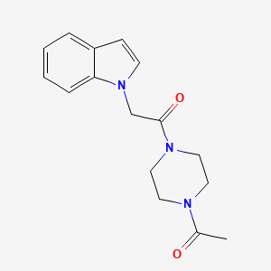 molecular formula C16H19N3O2 B12180133 1-(4-acetylpiperazin-1-yl)-2-(1H-indol-1-yl)ethanone 