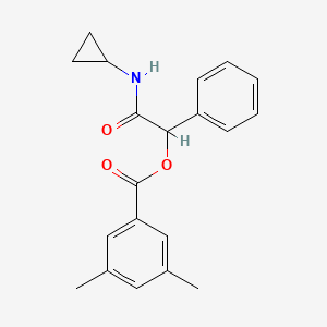 molecular formula C20H21NO3 B12180168 (Cyclopropylcarbamoyl)(phenyl)methyl 3,5-dimethylbenzoate 