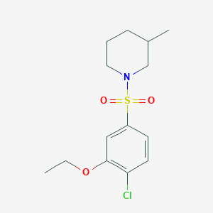 molecular formula C14H20ClNO3S B12180174 1-(4-Chloro-3-ethoxybenzenesulfonyl)-3-methylpiperidine 