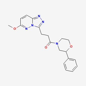 molecular formula C19H21N5O3 B12180220 3-(6-Methoxy[1,2,4]triazolo[4,3-b]pyridazin-3-yl)-1-(2-phenylmorpholin-4-yl)propan-1-one 
