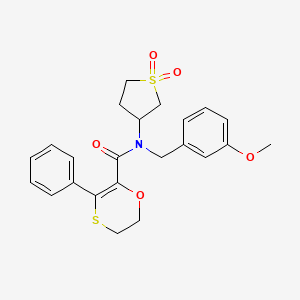 molecular formula C23H25NO5S2 B12180234 N-(1,1-dioxidotetrahydrothiophen-3-yl)-N-(3-methoxybenzyl)-3-phenyl-5,6-dihydro-1,4-oxathiine-2-carboxamide 