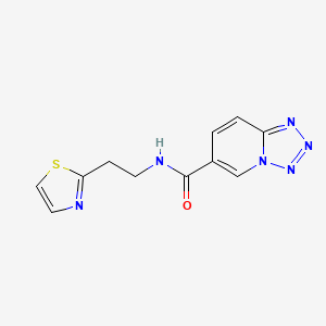 molecular formula C11H10N6OS B12180306 N-[2-(1,3-thiazol-2-yl)ethyl]tetrazolo[1,5-a]pyridine-6-carboxamide 