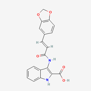 molecular formula C19H14N2O5 B1218034 3-((E)-3-Benzo[1,3]dioxol-5-yl-acryloylamino)-1H-indole-2-carboxylic acid 