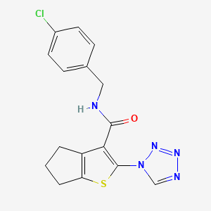 molecular formula C16H14ClN5OS B12180419 N-(4-chlorobenzyl)-2-(1H-tetrazol-1-yl)-5,6-dihydro-4H-cyclopenta[b]thiophene-3-carboxamide 