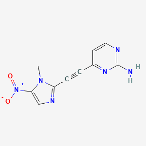 molecular formula C10H8N6O2 B1218042 4-((1-Methyl-5-nitro-1H-imidazol-2-yl)ethynyl)pyrimidin-2-amine CAS No. 53347-38-9