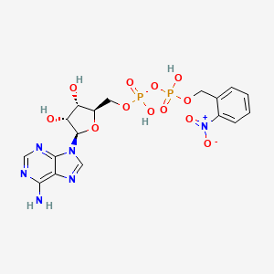 molecular formula C17H20N6O12P2 B1218043 [[(2R,3S,4R,5R)-5-(6-aminopurin-9-yl)-3,4-dihydroxyoxolan-2-yl]methoxy-hydroxyphosphoryl] (2-nitrophenyl)methyl hydrogen phosphate CAS No. 67030-28-8