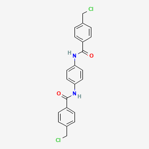 molecular formula C22H18Cl2N2O2 B12180441 Benzamide, N,N'-1,4-phenylenebis[4-(chloromethyl)- CAS No. 1070880-16-8