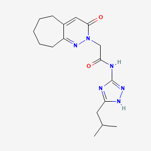 molecular formula C17H24N6O2 B12180444 N-(5-isobutyl-1H-1,2,4-triazol-3-yl)-2-(3-oxo-3,5,6,7,8,9-hexahydro-2H-cyclohepta[c]pyridazin-2-yl)acetamide 