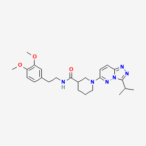 molecular formula C24H32N6O3 B12180453 N-[2-(3,4-dimethoxyphenyl)ethyl]-1-[3-(propan-2-yl)[1,2,4]triazolo[4,3-b]pyridazin-6-yl]piperidine-3-carboxamide 