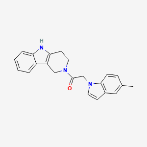 molecular formula C22H21N3O B12180508 2-(5-methyl-1H-indol-1-yl)-1-(1,3,4,5-tetrahydro-2H-pyrido[4,3-b]indol-2-yl)ethanone 
