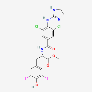 molecular formula C20H18Cl2I2N4O4 B1218051 methyl (2S)-2-[[3,5-dichloro-4-(4,5-dihydro-1H-imidazol-2-ylamino)benzoyl]amino]-3-(4-hydroxy-3,5-diiodophenyl)propanoate CAS No. 75472-83-2