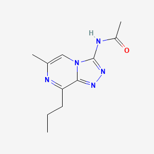molecular formula C11H15N5O B1218059 N-(6-methyl-8-propyl-[1,2,4]triazolo[4,3-a]pyrazin-3-yl)acetamide CAS No. 23280-04-8