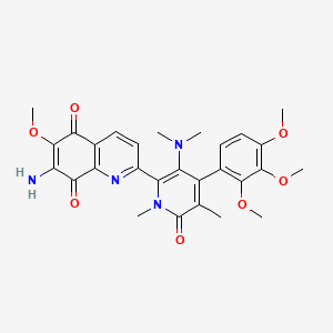 molecular formula C28H30N4O7 B1218062 Tri-1',5',5'-N,N,N-mono-8'-O-methylstreptonigrone CAS No. 140458-70-4