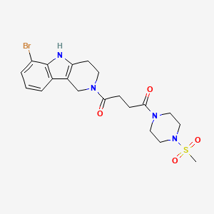 molecular formula C20H25BrN4O4S B12180666 1-(6-bromo-1,3,4,5-tetrahydro-2H-pyrido[4,3-b]indol-2-yl)-4-[4-(methylsulfonyl)piperazin-1-yl]butane-1,4-dione 