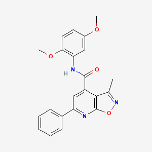 molecular formula C22H19N3O4 B12180689 N-(2,5-dimethoxyphenyl)-3-methyl-6-phenyl[1,2]oxazolo[5,4-b]pyridine-4-carboxamide 