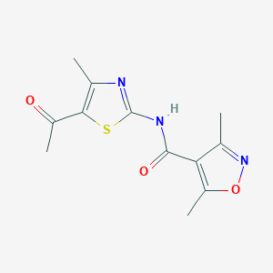 molecular formula C12H13N3O3S B12180759 N-(5-acetyl-4-methyl-1,3-thiazol-2-yl)-3,5-dimethyl-1,2-oxazole-4-carboxamide 