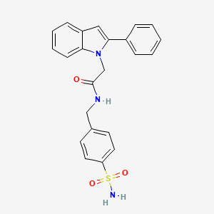 molecular formula C23H21N3O3S B12180795 2-(2-phenyl-1H-indol-1-yl)-N-(4-sulfamoylbenzyl)acetamide 
