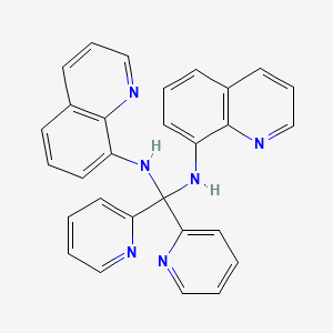 molecular formula C29H22N6 B1218082 Methanediamine, 1,1-di-2-pyridinyl-N,N'-di-8-quinolinyl- CAS No. 82358-78-9
