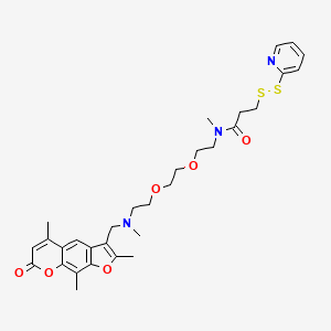 N-methyl-N-[2-[2-[2-[methyl-[(2,5,9-trimethyl-7-oxofuro[3,2-g]chromen-3-yl)methyl]amino]ethoxy]ethoxy]ethyl]-3-(pyridin-2-yldisulfanyl)propanamide