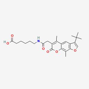 molecular formula C25H31NO6 B12180847 6-{[(3-tert-butyl-5,9-dimethyl-7-oxo-7H-furo[3,2-g]chromen-6-yl)acetyl]amino}hexanoic acid 