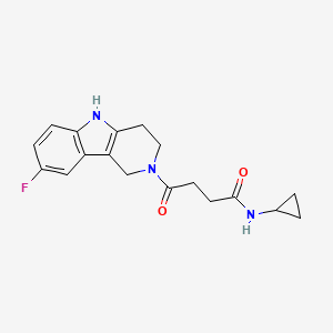 molecular formula C18H20FN3O2 B12180850 N-cyclopropyl-4-(8-fluoro-1,3,4,5-tetrahydro-2H-pyrido[4,3-b]indol-2-yl)-4-oxobutanamide 