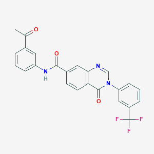 molecular formula C24H16F3N3O3 B12180862 N-(3-acetylphenyl)-4-oxo-3-[3-(trifluoromethyl)phenyl]-3,4-dihydroquinazoline-7-carboxamide 